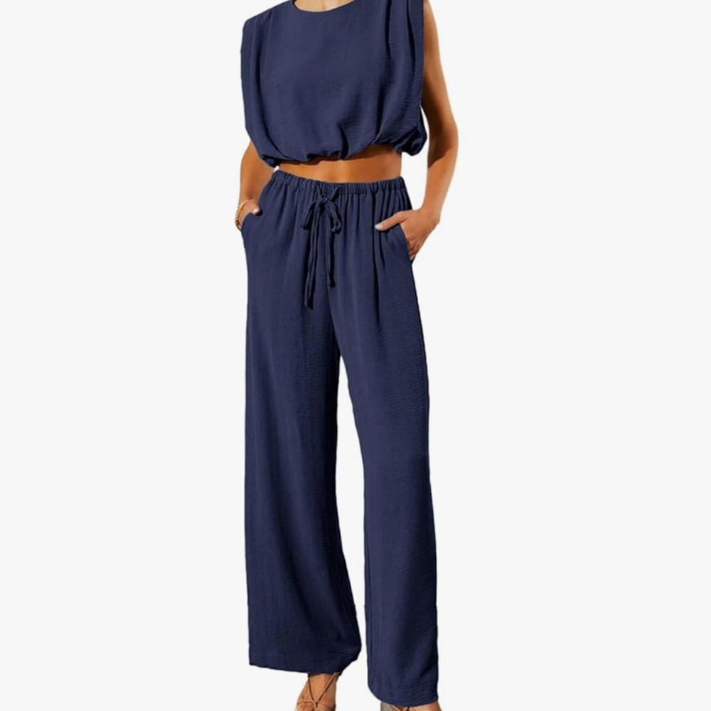 Navy Blue Women's 2 Piece Set